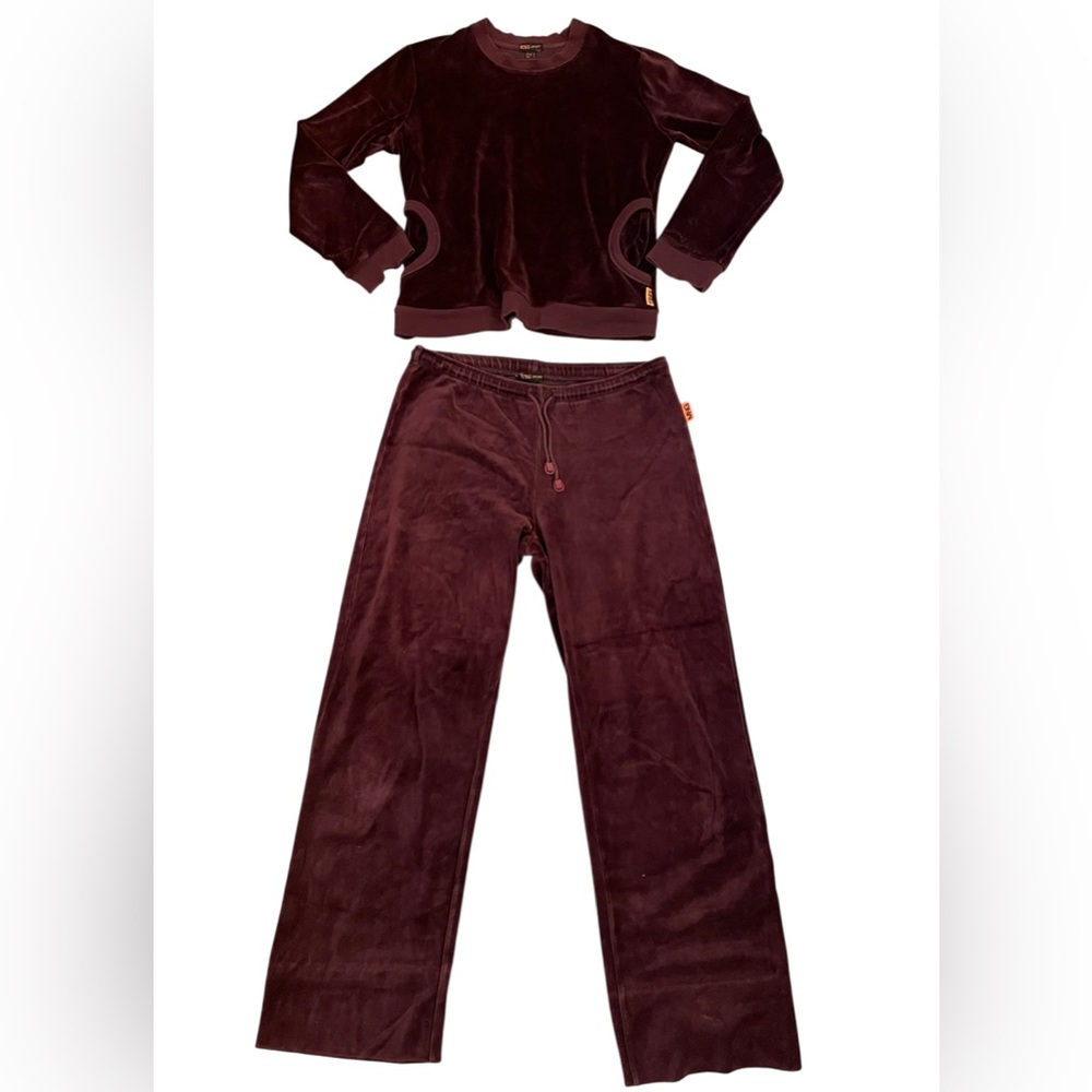 Vintage MNG Sport Maroon Velvet Tracksuit